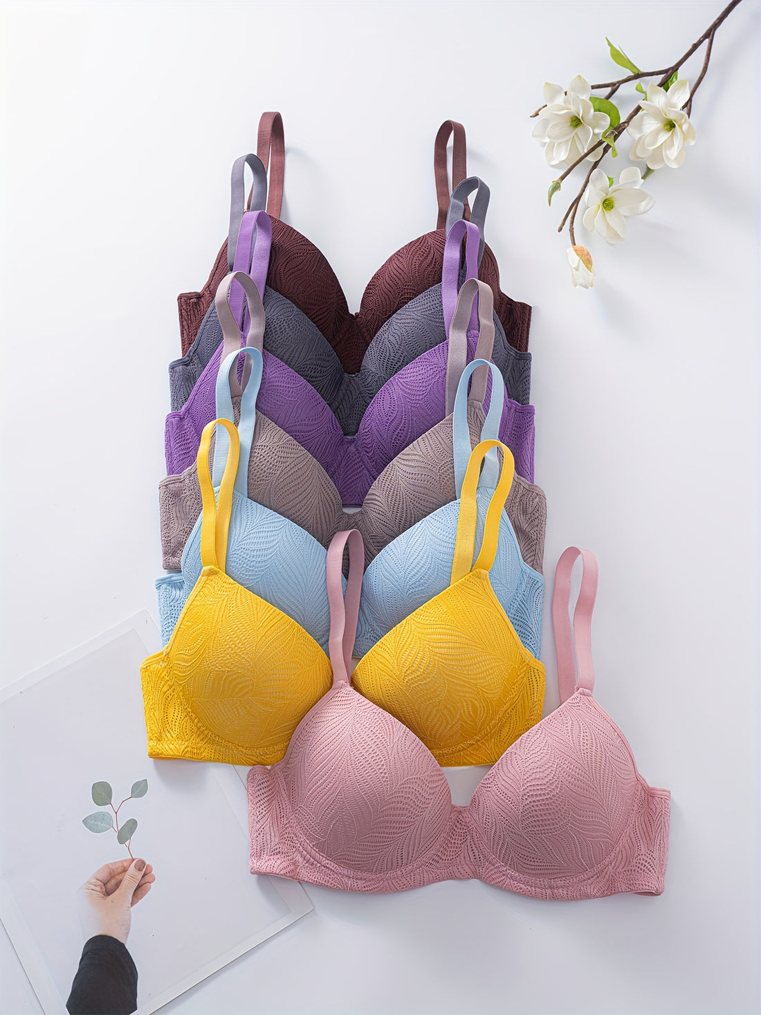 7pcs Autumn and Winter Bra Set with Comfortable Support