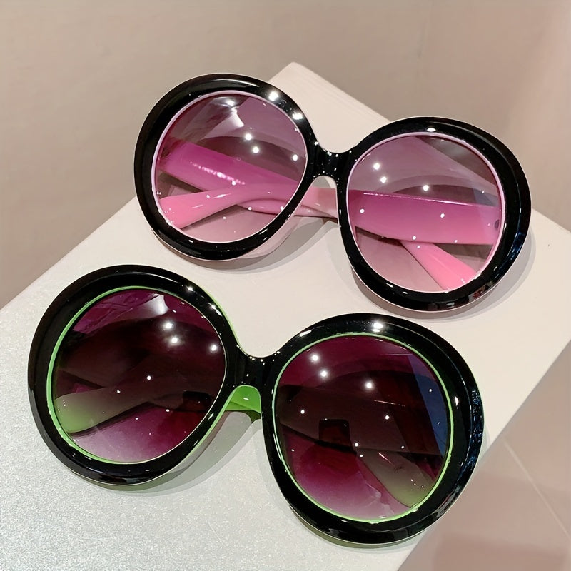 Round Fashion Glasses with Wide Frame for Men and Women