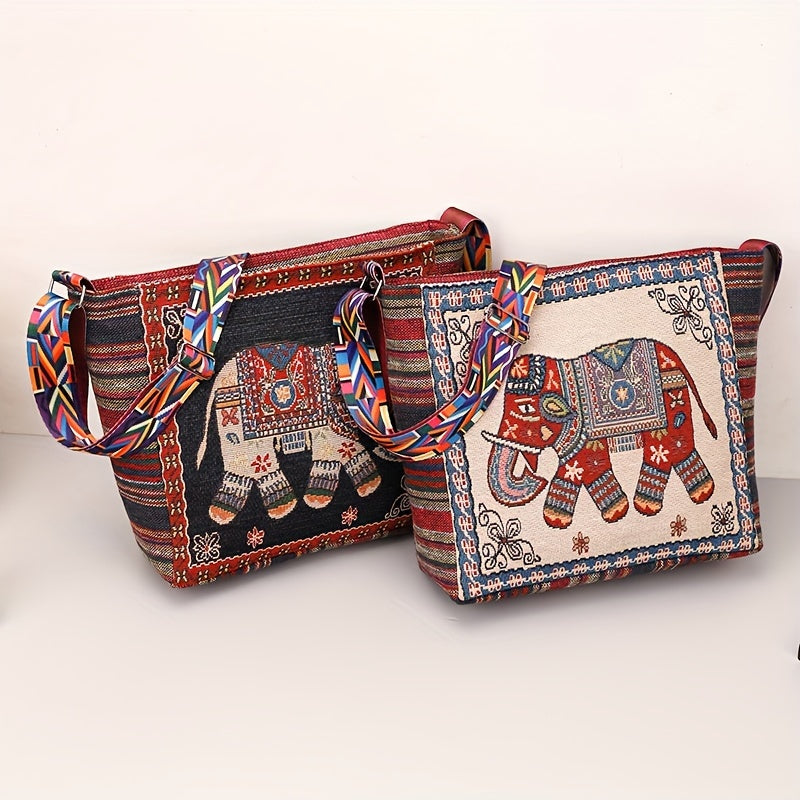 Retro ethnic style embroidered shoulder bag