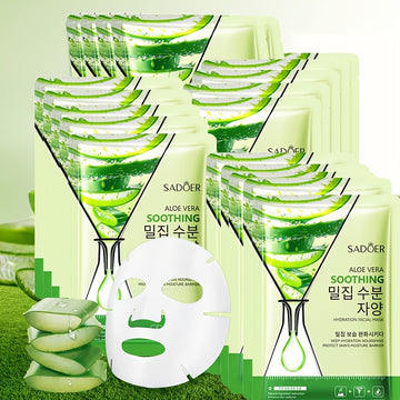 Masques Visage Aloe Vera SADOER - 10 Pièces