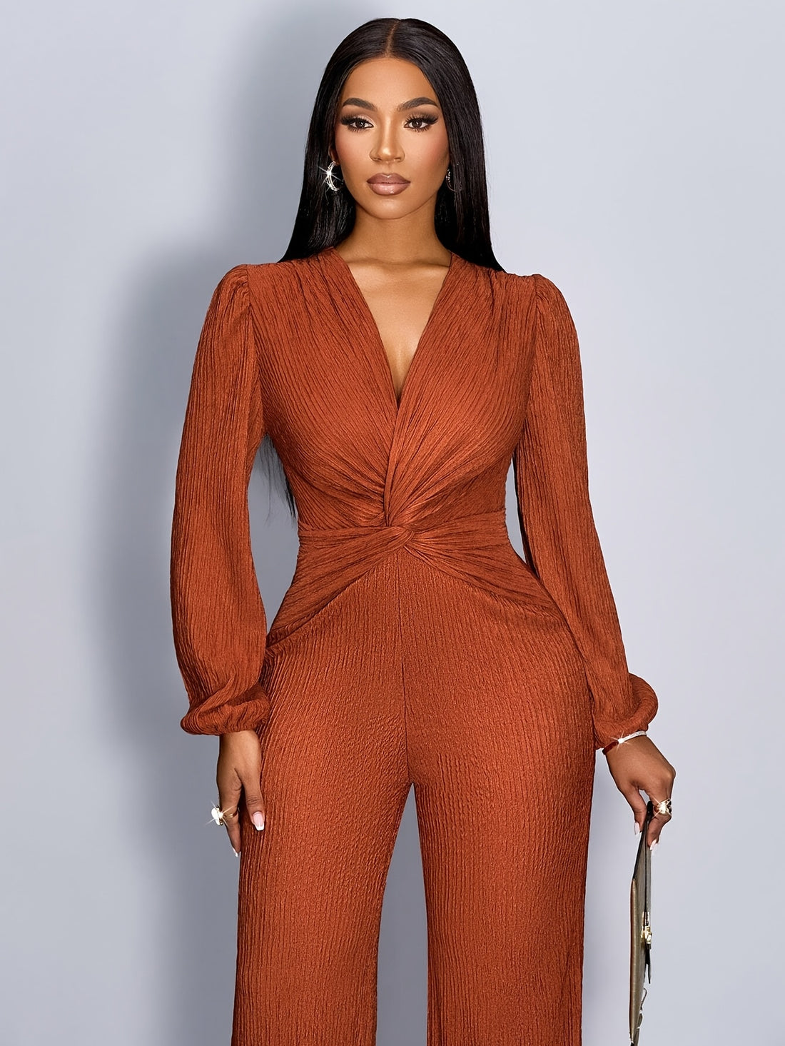 Women's Elegant Long Sleeve Viscose Jumpsuit