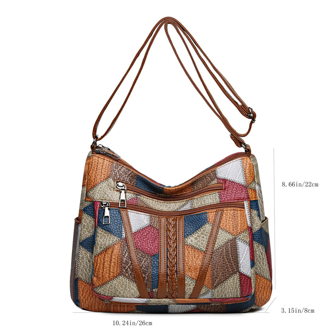 Sac À Bandoulière Femme Patchwork Grand Capacité