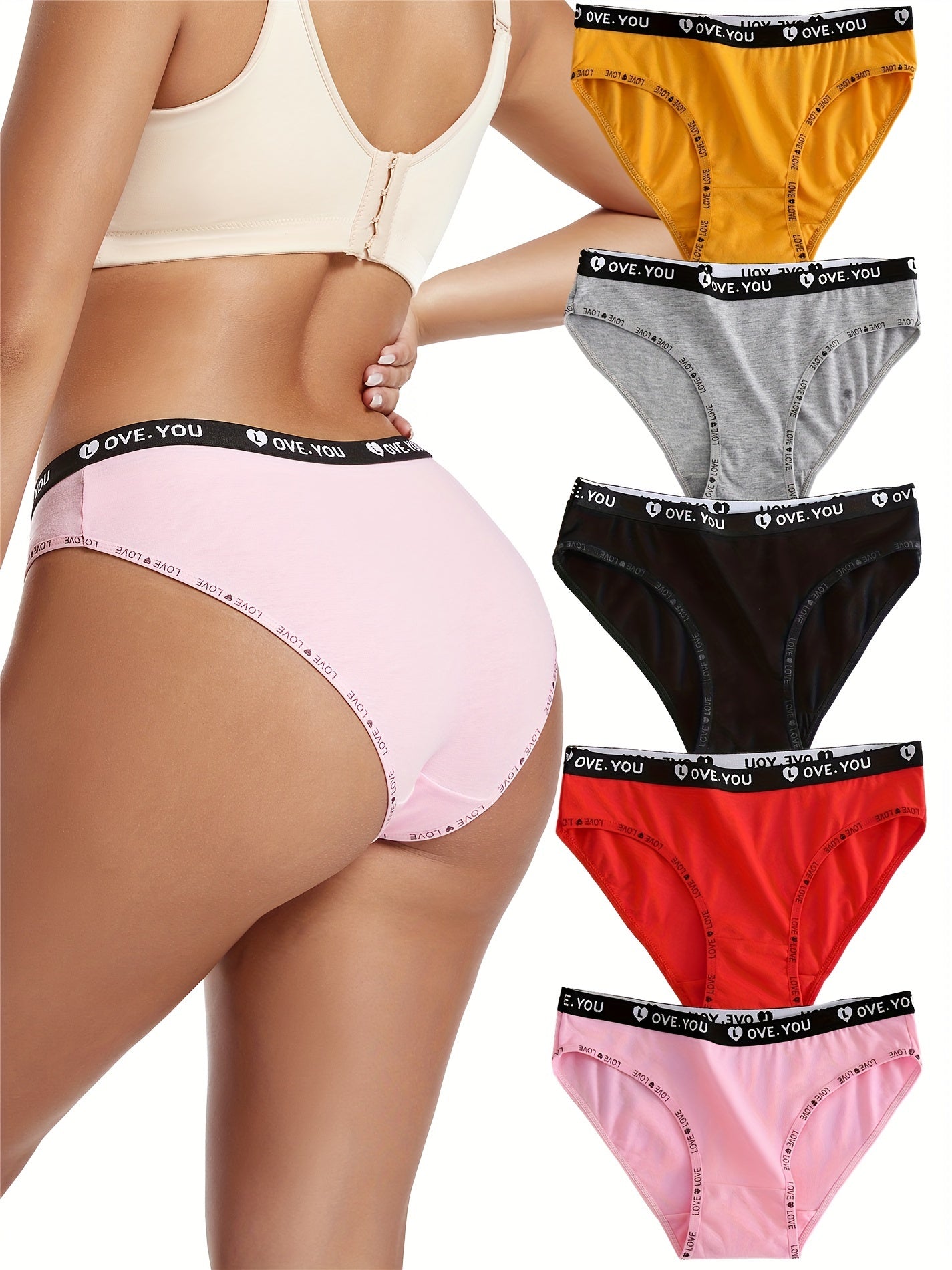 Culottes Sexy Confortables Imprimé Lettrage - Lot de 5