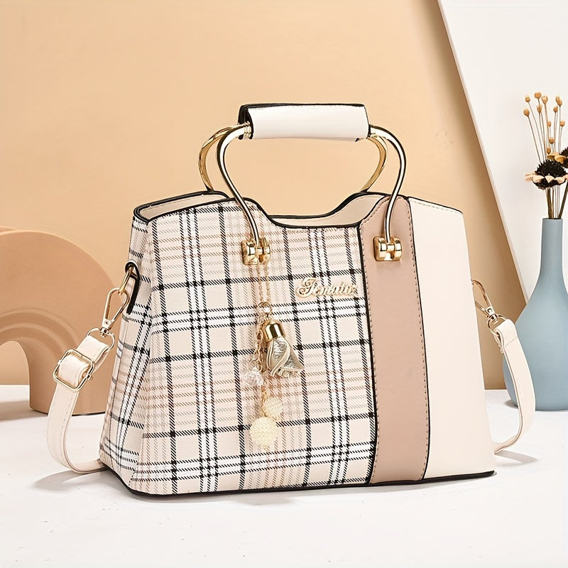 Chic Plaid Tote Bag for Women - Spacious and Stylish