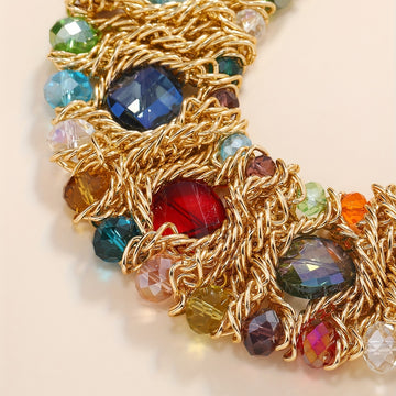 Collier Coloré Artisanale Tressé en Style Bohème