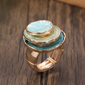 Chic Boho Triple Layer Zinc Alloy Enamel Ring