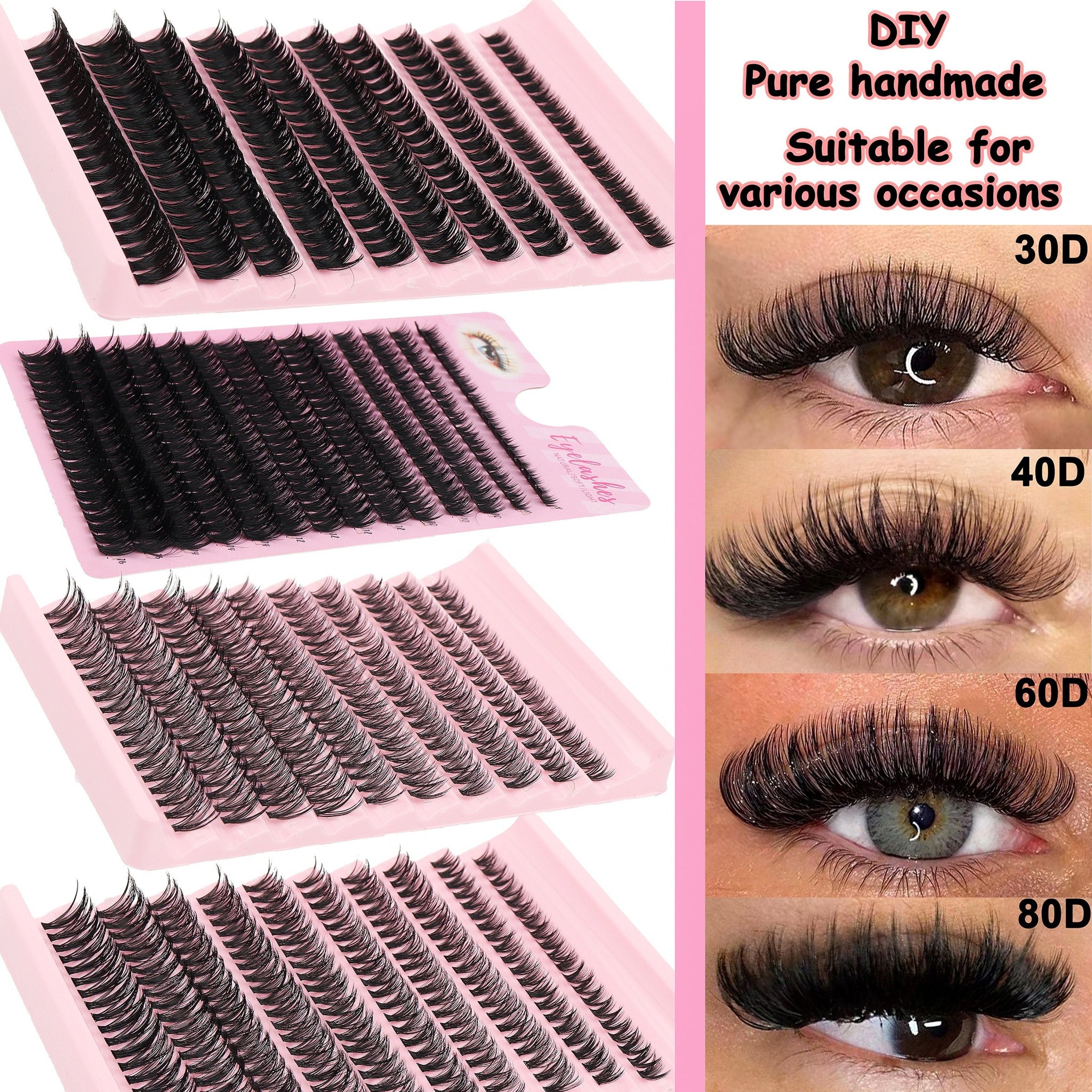 Extensions de Cils Cluster Luxueux - Épaisseur 0.05mm