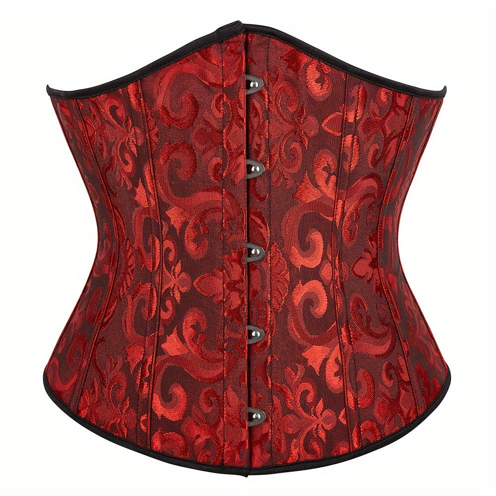 Cinch Waist Elegant Satin Corset with Fishbone Details