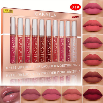 Set of 10 CAKAILA Matte Liquid Lipsticks