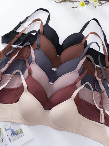 Ensemble de Soutien-Gorge Élévé Élégant : 6 Pièces avec Bretelles Amovibles