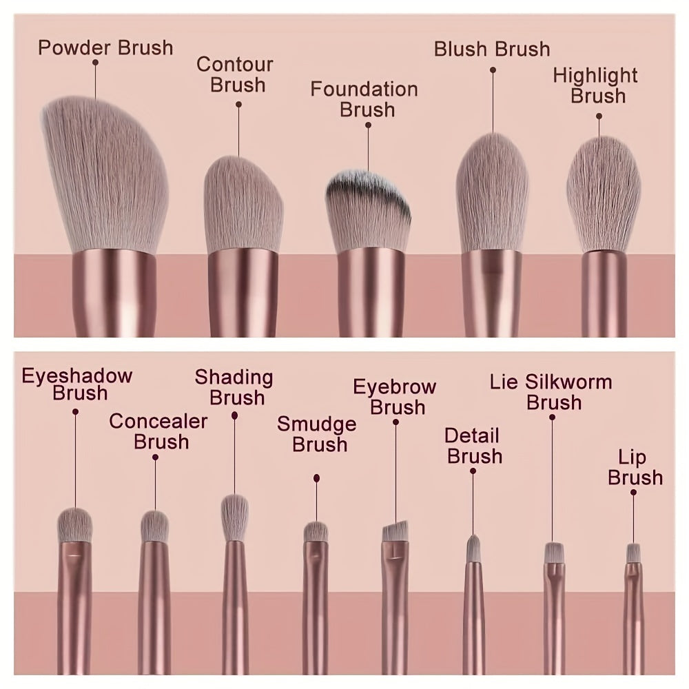 Set of 13 Soft and Fluffy Makeup Brushes