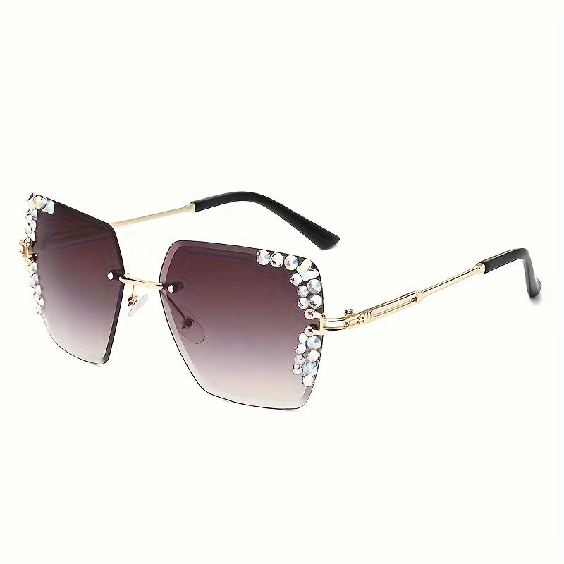 Lunettes de mode sans monture en strass - 2 pièces