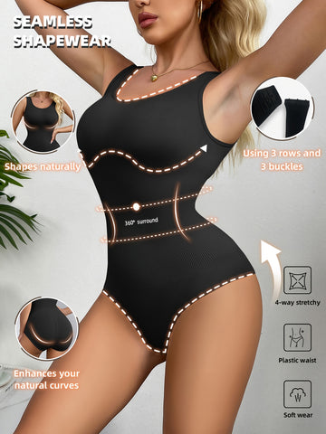 Women's Black Elegant Body Shaper - High Support