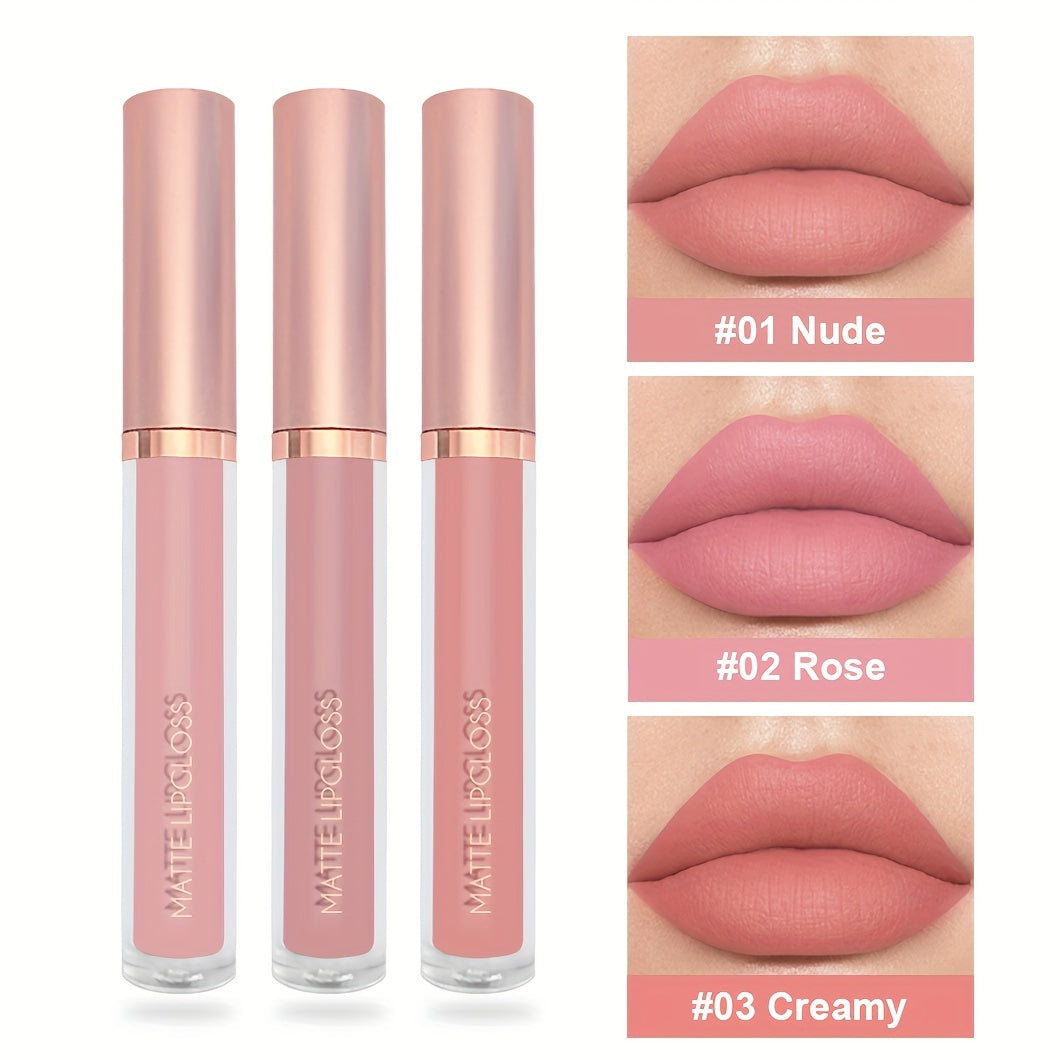 Set of 3 Waterproof Matte Lipsticks