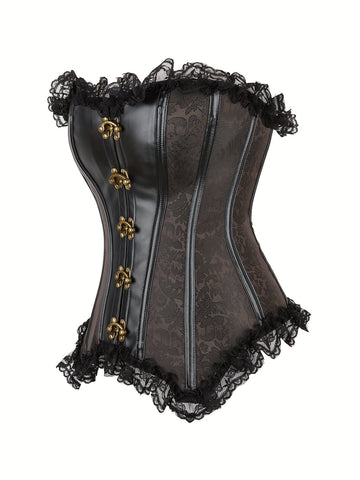 Corset Gothique Steampunk avec Dentelle - Cintrer la Taille Vintage